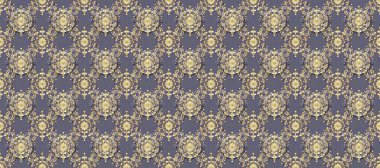 Kahverengi ve beyaz renklerde altın elementlerle kusursuz desen. Geleneksel oryantasyon süsü. Kusursuz klasik raster altın desenli. Klasik vintage arkaplan.