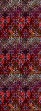 Tekrar eden çiçek arkaplanı, zarif kahverengi çiçek duvar kağıdı. Kahverengi renkler üzerine çiçek desenli çizimler, el yapımı papatyalar, papatyalar..