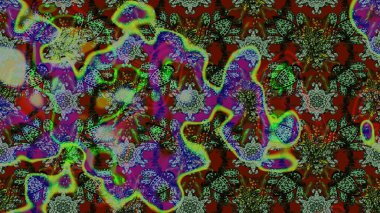 Çiçek arkaplan. Renkli çizim kalıbı. Raster illüstrasyonu. Yeşil ve gri renkli şirin tekstil tarzında. Çiçek duvar kağıdı.