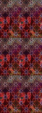 Tekrar eden çiçek arkaplanı, zarif kahverengi çiçek duvar kağıdı. Kahverengi renkler üzerine çiçek desenli çizimler, el yapımı papatyalar, papatyalar..