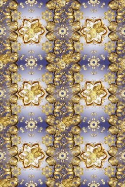 Çiçek desenli altın metal. Altın elementli hoş renkler. Kusursuz altın desen. Raster altın çiçek süsü brokar kumaş ve cam desenli..