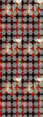 Raster illüstrasyonundaki çiçek desenli çizim. Suluboya tarzında siyah ve nötr renkler üzerine çiçekler.