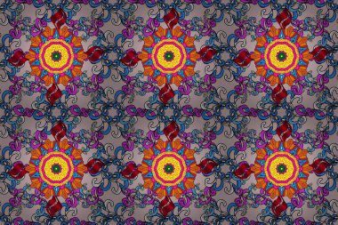 Kabile sanatı boho baskısı, klasik çiçek arkaplanı. Arkaplan dokusu, duvar kağıdı, siyah ve bej renkli çiçek teması. Soyut etnik raster pürüzsüz desen.