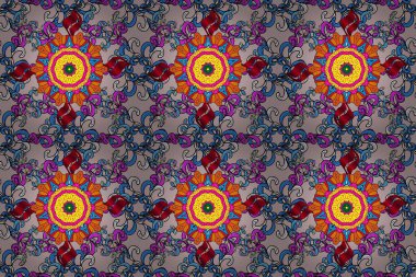 Arkaplan dokusu, duvar kağıdı, siyah ve bej renkli çiçek teması. Kabile sanatı boho baskısı, klasik çiçek arkaplanı. Soyut etnik raster pürüzsüz desen.