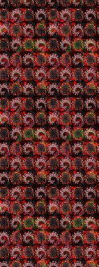 Düz Çiçek Elementleri Tasarımı. Güzel kumaş deseni. Raster Illustrasyon 'daki Çiçek Deseni' nin son moda çizimi. Renkli Yaz Teması çizim şablonu.