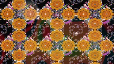 Raster suluboya çiçek deseni, narin çiçekler, kahverengi çiçekler, tebrik kartı şablonu. Güzel kumaş deseni.