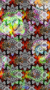 Raster illüstrasyonu. Gri ve nötr renklerde gri ve nötr papatyalar. Gri ve nötr renklerde.