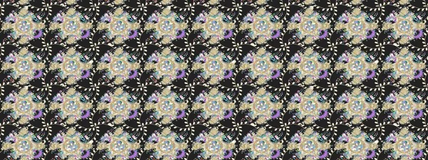 Gri renkli etnik çiçekli zarif eskiz deseni. Raster Çiçek İllüstrasyonu güzel tekstil..