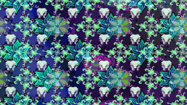 Çiçekleri, deniz kabukları, mandalaları ve suluboya efektleriyle donanma geçmişi. Eskiz modeli etnik tasarım. Yatak çarşafları, ceket, paket tasarımı, kumaş ve moda kavramları için tekstil baskısı.