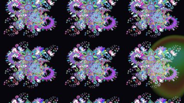 Raster illüstrasyonu. Siyah renkli çiçekler. Çizim çiçek deseni duvar kağıdı için kullanılabilir.