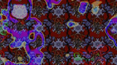 Çiçek izi. Suluboya çizim kalıbı. Suluboya tarzında kahverengi ve kırmızı renkte çiçekler.