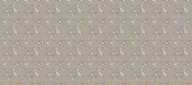 Damask altın soyut çiçek gri ve nötr renklerde pürüzsüz desen. Süslü dekorasyon. Raster illüstrasyonu.