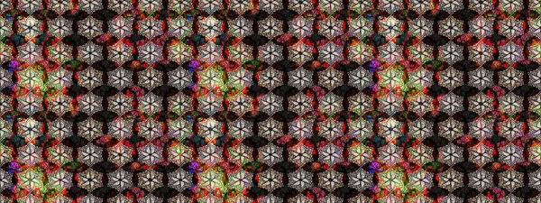 Siyah ve kahverengi renkli güzel bir tekstil. Suluboya çiçekli çiçek deseni. Raster illüstrasyonu.