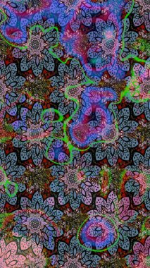 El çizimi, soyut ve süslü elementler. Tarafsız ve mavi renkler. Suluboya resim taklit Raster çizimi. Klasik çiçekler. Yaz çiçekleri teması.