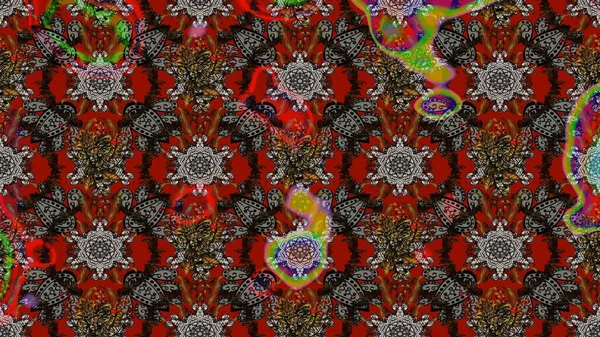 Parlak elementlerin. Çizim çiçek deseni duvar kağıdı, web sitesi arka planı, ambalaj kağıdı, davetiye, broşür, afiş veya web sitesi için kullanılabilir. El çizimi Raster illüstrasyonu.