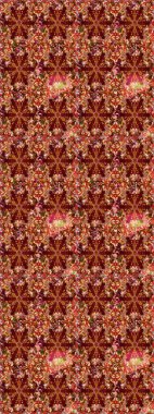 Çiçek deseni. Kusursuz raster arka plan. Şık bir grafik desen. Kırmızı renklerde altın elementler. Duvar kâğıdı barok, İspanyol kumaşı.