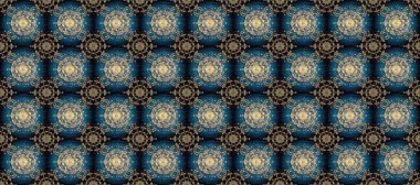 Kusursuz altın desenli bukleler. Mavi üzerinde kusursuz desen, altın elementli siyah renk. Parlak dantel, stilize çiçekler, şal desenli. Raster. Hassas altın deseni açın. Doğu tarzı arabesk