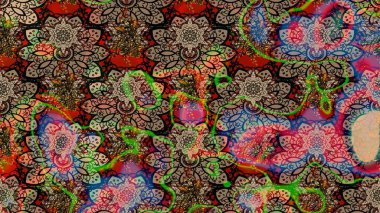 Bej ve kahverengi renklerde. Raster illüstrasyonu. Anti-stres için Raster soyut şablon sayfası.