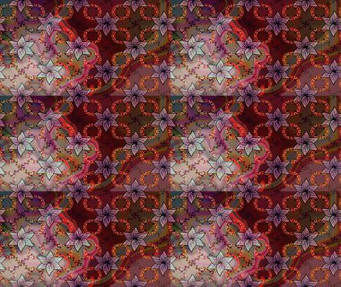 Küçük çiçekteki sevimli çiçek deseni. Raster deseni. Raster illüstrasyonu. Kahverengi renklerde. Soyut çiçek çizim kalıbı arkaplanı.