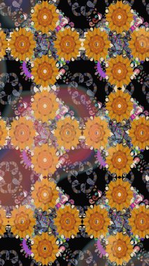 Karşılama ya da düğün geçmişi olarak kullanılabilir. Paket kağıdı için en iyisi. Doğal kozmetik ürünleri, parfüm, çiçekçi dükkanı için bahar ihalesi tasarımı. Turuncu lale çiçekli Raster eskiz deseni.