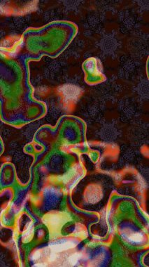 Çiçek desenli eskiz. Gömlek baskısı için çiçek boyası. Kahverengi ve yeşil renkte çiçekler.