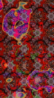 Küçük çiçekteki sevimli çiçek deseni. Kırmızı ve kahverengi renkte çiçekler.