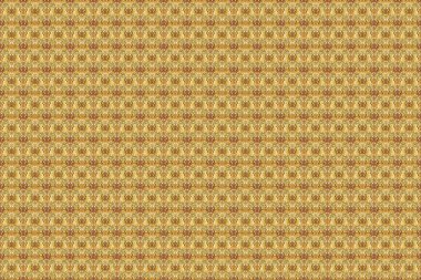 Kar taneleri radyal sarı, bej ve kahverengi renkler. Renkli arka planda güzel kar taneleri. Raster illüstrasyonu..