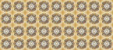 Altın çiçekli, pürüzsüz desen. Barok tarzında altın çiçekli süs. Damask arkaplanı. Bir renkteki altın element.