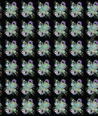 Küçük çiçekte güzel bir desen. Çiçekli bahar çiçekleri. Moda baskıları için zarif bir şablon. Motley illüstrasyonu. Küçük renkli çiçekler..