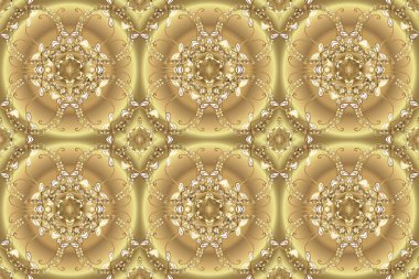 Altın elementlerle bej ve nötr renklerde klasik, pürüzsüz desen. Noel 2019, kar tanesi, yeni yıl.