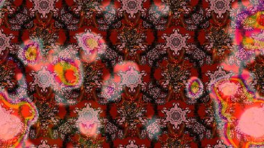 Kahverengi ve pembe renklerde. Kahverengi ve pembe renkte kahverengi ve pembe papatya deseni. Raster illüstrasyonu.