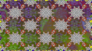 Suluboya tarzında gri renkli çiçekler. Raster illüstrasyonunda kusursuz çiçek deseni.