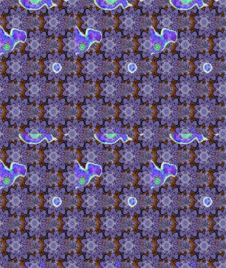 Mor kıvırcık çiçekler mor renkte şekillenir. Klasik çiçek tasarımı elementleri. Raster illüstrasyonu.