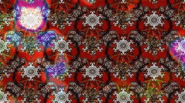 Renkli Bahar Teması eskiz kalıbı. Kahverengi ve kırmızı renkte çiçekler. Düz Çiçek Elementleri Tasarımı. Raster illüstrasyonunda çiçek deseni çizimi.