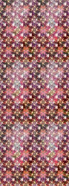 Düz Çiçek Elementleri Tasarım Raster illüstrasyonu. Renkli Bahar Temalı Kusursuz Arkaplan. Kahverengi ve nötr renklerde çiçekler. Çiçeksiz desenli arka plan.