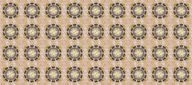 Raster illüstrasyonu. Klasik çiçek dokusu. Kart, duvar kağıdı, ambalaj ve tekstil için klasik tasarım. Tarafsız, bej ve gri renklerde Royal retro. Eskiz kalıbı altın elementler. Altın şablon.