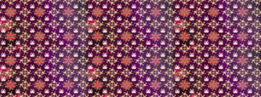 Renkli Yaz Temalı Kusursuz Arkaplan. Mor ve bej renkli çiçekler. Sevimli çiçek raster deseni. Düz Çiçek Elementleri Tasarımı.