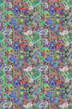 Şirin çiçek elementleri. Renkli Bahar Temalı Kusursuz Arkaplan. Düz Çiçek Elementleri Tasarımı. Kusursuz desenli. Moda desenli..