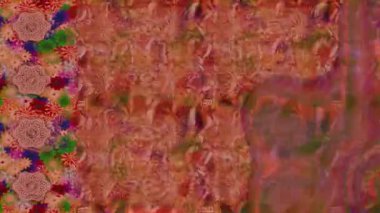 Renkli unsurlarla hareketli arka plan görüntüleri. Çiçekler. Eski model. Bayrak tarzı. Video kaydı. Şablon. Döngü. Kusursuz..