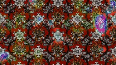 Kıvırcık, parlak örgü. Eski moda arka plan. Desen, çizim, çiçek sınırı. Güzel, parlak, pürüzsüz kumaş, tuval. Raster illüstrasyonu. Çiçeklerin çelengi.