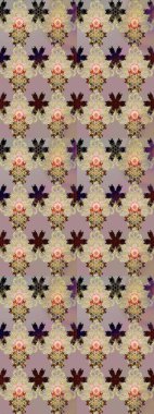 Raster deseni. Süslü kumaş deseni. Çiçekli çiçek deseni, suluboya..