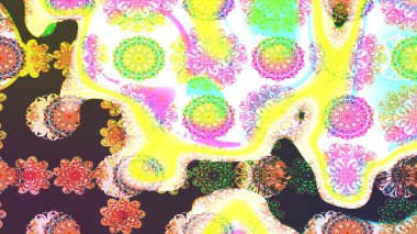 Raster Güzel kumaş deseni. Raster suluboya çiçek deseni, narin çiçekler, sarı ve nötr çiçekler, tebrik kartı şablonu.