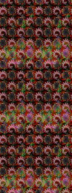 Doğa. - Kahverengi ve siyah çiçekler. Çiçek kompozisyonu. Çiçek arkaplan. Raster deseni. Küçük çiçekte güzel bir desen var. Çiçek kolajı.