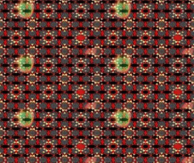 Siyah ve kırmızı renkte çiçekler. Raster illüstrasyonu. Küçük çiçekte sevimli çiçek deseni var..