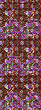 Raster. Gri ve kırmızı renkte güzel çiçekli eskiz deseni, suluboya çiçek deseni, duvar kağıdı, kart veya kumaş için fayanslı..