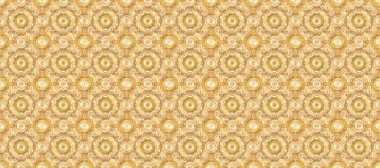 Kusursuz oryantal klasik altın desen. Sarı, nötr ve bej renklerde altın tekrarlayan elementler içeren Raster soyut arka planı.