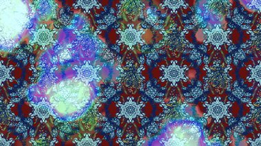 Yapraklı çiçekler ve mavi ve nötr renklerde papatya çiçekleri. Eskiz arkaplan modeli. Raster - stok.