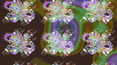 Eskiz arkaplan modeli. Mor ve yeşil renkte yaprakları olan yabani çiçekler. Suluboya, elle çizilmiş. Raster illüstrasyonu.