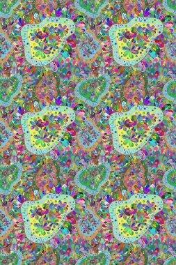 Düz Çiçek Elementleri Tasarımı. Renkli Bahar Temalı Kusursuz Arkaplan. Süslü kumaş deseninde kusursuz çiçek deseni.