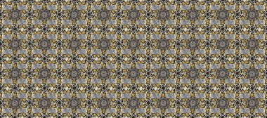 Traditional classic golden raster pattern on gray, brown and black colors with golden elements. Seamless oriental ornament in the style of baroque.